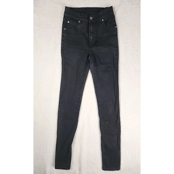 Cheap Monday Second Skin Very Stretch Ladies Skinny Black Jeans Size W 26 L 32 - Picture 1 of 14
